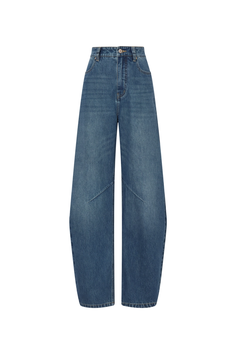 Luna Barrel Leg Jeans in Cotton Denim